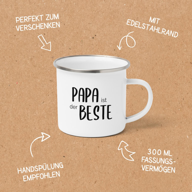 15141004-informationen-merkmale Emailletasse Papa ist der Beste