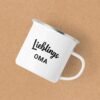 15141015-produkt-v3 Emailletasse Lieblingsoma - Script