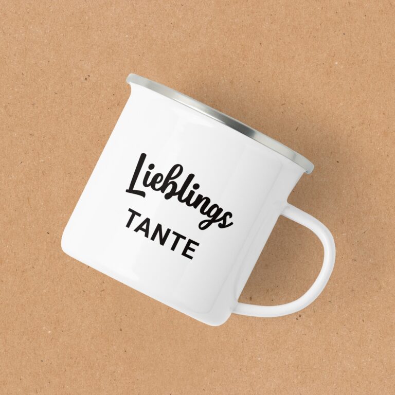 15141029-produkt-v3 Emailletasse Lieblingstante - Script